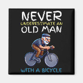 Motivational Old Man Bicycle Quote - Funny Cycling Magneet (Voorkant)