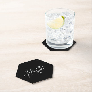 Motivational Paper Coasters - Hustle Quote Kartonnen Onderzetters
