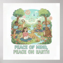 Motivational Peace of Mind, Peace on Earth Design Poster