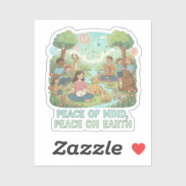 Motivational Peace of Mind, Peace on Earth Design Sticker