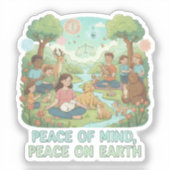 Motivational Peace of Mind, Peace on Earth Design Sticker (Voorkant)