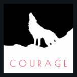 Motivational Pop Art Courage Wolf Black White<br><div class="desc">Oeuvre numérique - Howling Wolf Computer Animal Art - College Pop Art - Wild Big Animals Ordinateur Images</div>