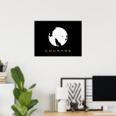 Motivational Pop Art Courage Wolf Poster Imprimer (Bureau à domicile)