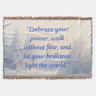  Motivational Quote Blanket "Brilliance & Courage" Deken