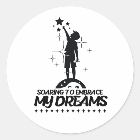 Motivational quote design ronde sticker (Voorkant)