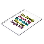 Motivational Quote Live Simply Dream Give Love Notitieboek (Linkerzijde)
