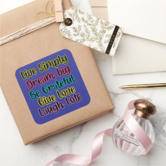 Motivational Quote Live Simply Dream Give Love Vierkante Sticker