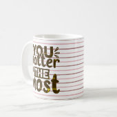 Motivational Quote Stripe Design Mug (Devant gauche)