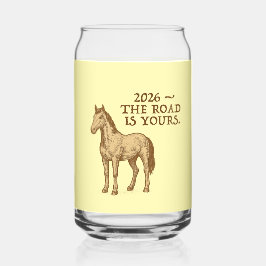 Motivational text and horse blikvorm glas