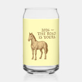 Motivational text and horse blikvorm glas (Achterkant)