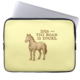 Motivational text and horse laptop sleeve