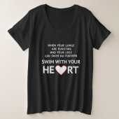 Motivational text swimmers grote maat t-shirt (Design voorkant)