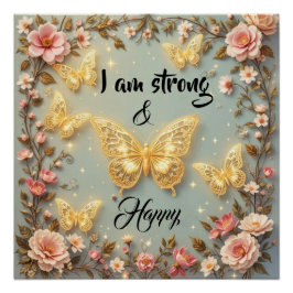 Motivational text with butterflies #2 perfect poster