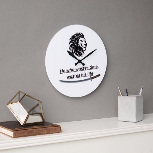 Motivational Wall Clock – Time Is Precious Quote Grote Klok (Kantoor)