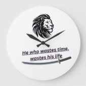 Motivational Wall Clock – Time Is Precious Quote Grote Klok (Voorkant)