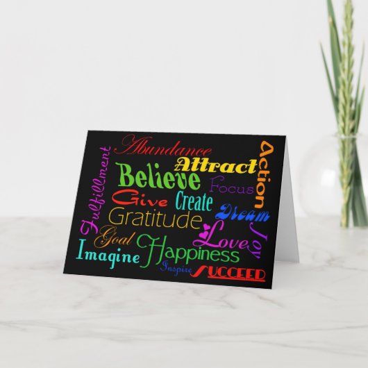 Motivational Word Collage Carte de voeux (Devant)
