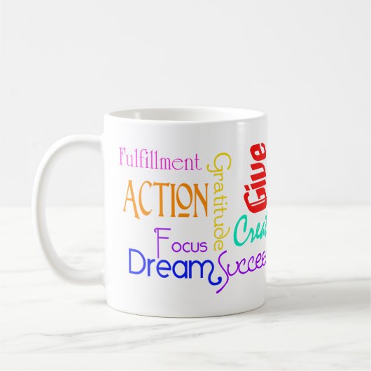 Motivational Word Collage Mug (Gauche)