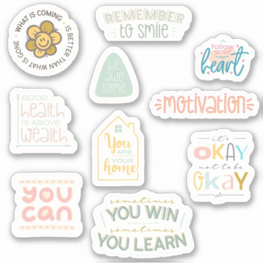 Motiveer jezelf! 10 Motivatie Sticker Pack (Voorkant)