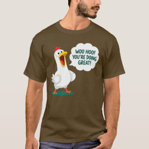 Motiverend Cartoon Kip T-Shirt om je aan te moedig