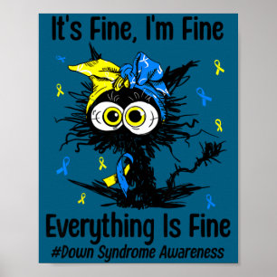 Motiverend downsyndroom bewustzijn kat t21 poster