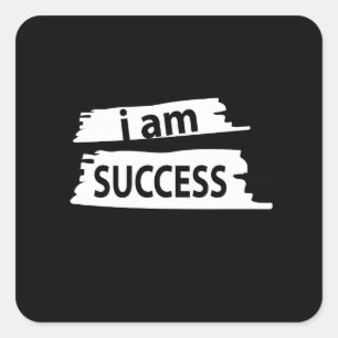 Motiverend Ik ben succes motiverend Vierkante Sticker