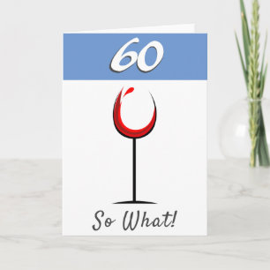 Motiverend Rode Wijn Glas 60e Verjaardag Kaart