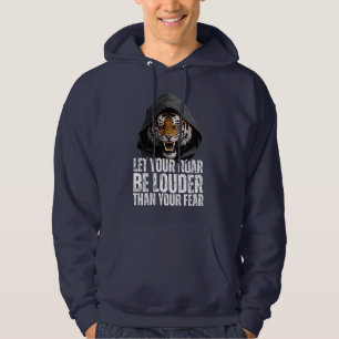 Motiverende Brullende Tijger Moed Citaten Hoodie