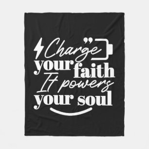 Motiverende christelijke quote – Laad je geloof op Fleece Deken