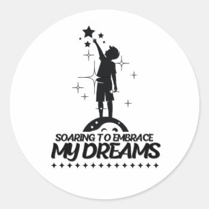 Motiverende citat ontwerp ronde sticker