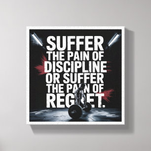 Motiverende Gym Muur Kunst - Lijd de Pijn van Dis Canvas Afdruk