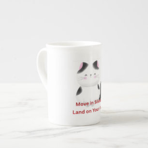 Motiverende kat grafische T-shirt Porselein Kop