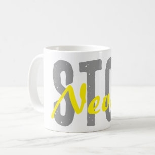 Motiverende koffiemok met een eenvoudig ontwerp
