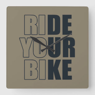 Motiverende Mountainbike Quote - Grappige Fiets Vierkante Klok