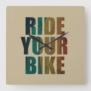 Motiverende Mountainbike-quote - Grappige fietsen Vierkante Klok