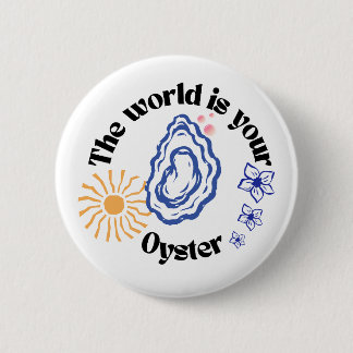 Motiverende Oester Knop Speld Ronde Button 5,7 Cm