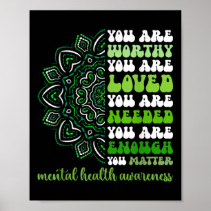 Motiverende ondersteuning Warrior Mentale Gezondhe Poster