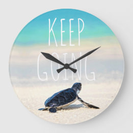 Motiverende quote Blijf Doorgaan Turtle Beach Grote Klok