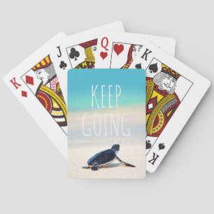 Motiverende quote Blijf Doorgaan Turtle Beach Pokerkaarten
