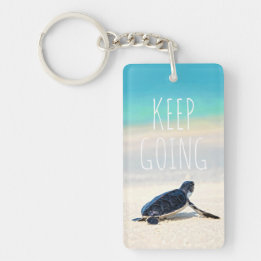 Motiverende quote Blijf Doorgaan Turtle Beach Sleutelhanger