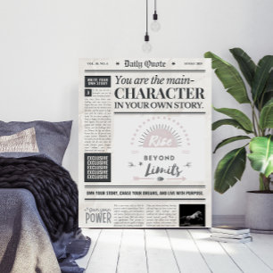 Motiverende Quote Krant Stijl Kunst Poster