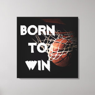 Motiverende quote zeggen basketbal geboren om te w canvas afdruk