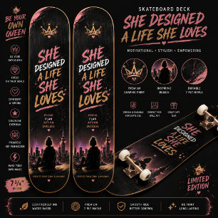 Motiverende Street Art Grafiek voor Vrouwen Skateboard