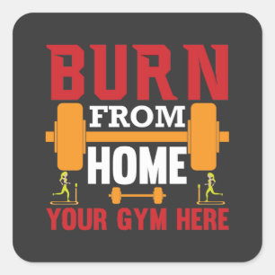 Motiverende Thuisgym Workout Vierkante Sticker