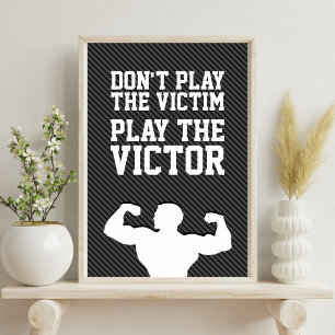 Motiverende typografie quote over winnende prestat poster