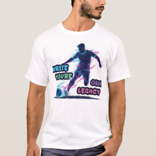 Motiverende Voetbalspeler Dribbelende Actie 2026 T-shirt