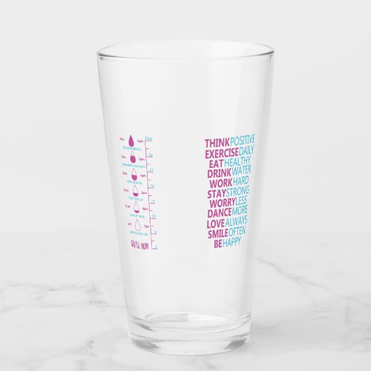 Motiverende watertracker glas (Voorkant)