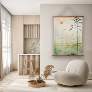 Motiverende Zen-citaten Aziatische Kunst Hout Hangend Wandkleed