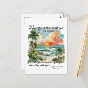 Motiverende Zomer Tropisch Eiland Briefkaart