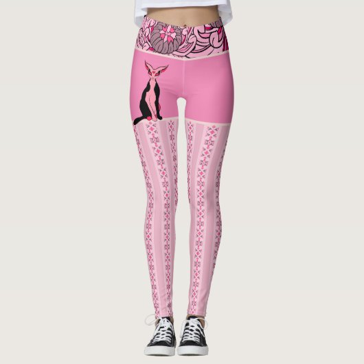 Motivering Chat Japonais & Chrysanthema Leggings (Voorkant)