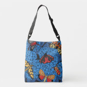 Motivering voor blauwe hydrangea crossbody tas (Achterkant)